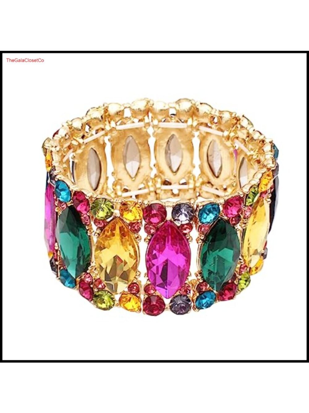Elegant Crystal Double Row Leaf Stretch Bangle Bracelet Bridal Wedding Jewelry